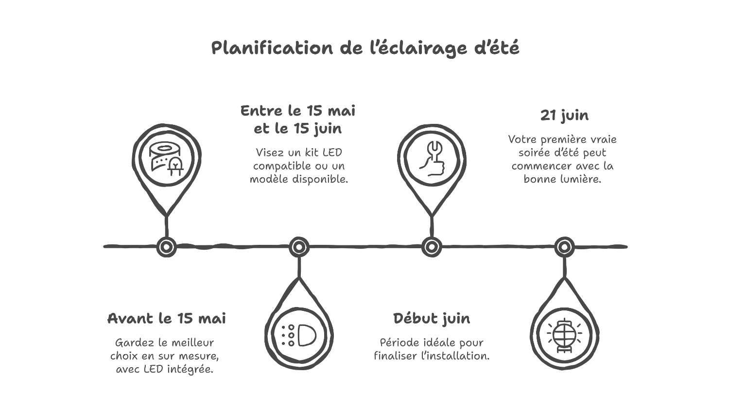 Délais store banne led e t pergola avant l’été 2026